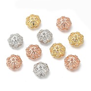 CZ Brass Micro Pave Cubic Zirconia Flower Bead Caps, Fancy Bead Caps, Cadmium Free & Nickel Free & Lead Free, Mixed Color, 11x5mm, Hole: 1.5mm(X-ZIRC-L003-11mm-01)