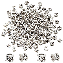 Elite 200Pcs Tibetan Style Alloy Beads, Column, Antique Silver, 5x7mm, Hole: 4mm(FIND-PH0019-99)