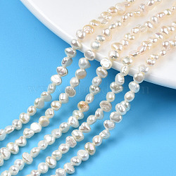 Natural Cultured Freshwater Pearl Beads Strands, Oval, Seashell Color, 4~5x4~5x2.5~3.5mm, Hole: 0.7mm, about 99~100pcs/strand, 13.98 inch~14.13 inch(35.5~35.9cm)(PEAR-N014-03A)