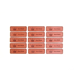 PU Imitation Leather Label Tags, for DIY Jeans, Bags, Shoes, Hat Accessories, Crown, 15x50mm(PW-WG23376-02)