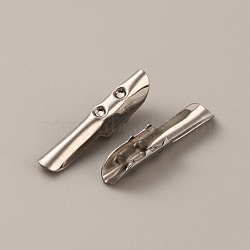 Iron Folding Crimp Ends, Cord End Caps, Stainless Steel Color, 20x4x4mm(STAS-WH0033-10P)