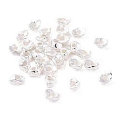 925 Sterling Silver Beads, Nuggets, Silver, 4x3x2mm, Hole: 1.2mm, about 87Pcs/10g(STER-D035-06S)