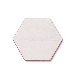 Wood Cabochons, Hexagon, BurlyWood, 34.5x39.5x2.5mm(WOOD-I004-55F)