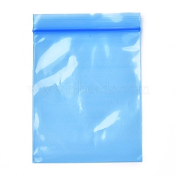 Solid Color PE Zip Lock Bags, Resealable Small Jewelry Storage Bags, Self Seal Bag, Top Seal, Rectangle, Blue, 10x7cm, Unilateral Thickness: 2.7 Mil(0.07mm), about 90~100pcs/bag(OPP-M001-01B-04)