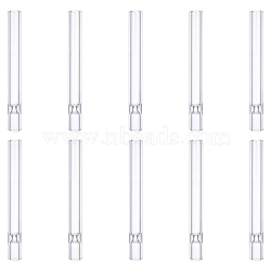 10Pcs Glass Pipe High Transparent Pipe Straight Glass Nozzle, Clear, 105x12mm, Hole: 8mm(AJEW-FH0002-15)