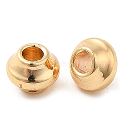 Brass Spacer Beads, Rondelle, Real 18K Gold Plated, 4x3mm, Hole: 1.5x1.8mm(KK-F860-79G)