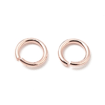 Brass Jump Rings, Open Jump Rings, Long-Lasting Plated, Cadmium Free & Lead Free, Round Ring, Rose Gold, 4x0.6mm, 22 Gauge, Inner Diameter: 2.8mm