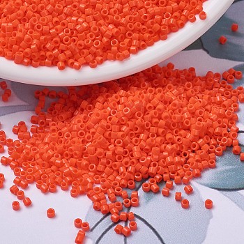 MIYUKI Delica Beads, Cylinder, Japanese Seed Beads, 11/0, (DB0722) Opaque Orange, 1.3x1.6mm, Hole: 0.8mm, about 20000pcs/bag, 100g/bag