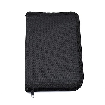 Oxford Cloth Zipper Storage Case, Carrying Case for Jewelry Making Tools, Black, 14x22x3cm