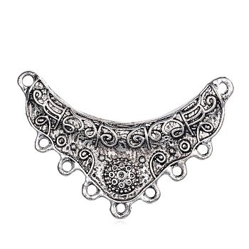 Tibetan Style Alloy Chandelier Components Links, Antique Silver, 30x45.5x2mm, Hole: 2mm