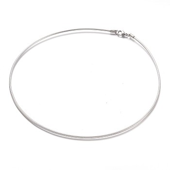 304 Stainless Steel Chain Necklaces, with Lobster Claw Clasps, Stainless Steel Color, 15.7 inch(40cm)