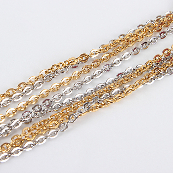 304 Stainless Steel Cable Chain Necklace Making, with Lobster Claw Clasps, Mixed Color, 19.7 inch(50cm), 2mm