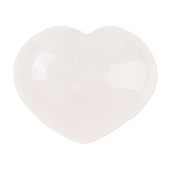 Natural Quartz Crystal Love Heart Stone, Pocket Palm Stone for Reiki Balancing, 24~25.5x30x15~17mm