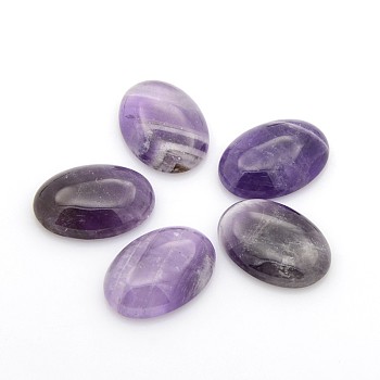 Natural Amethyst Cabochons, Oval, 25x18x5~7mm