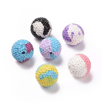 Polymer Clay Rhinestone Beads, Pave Disco Ball Beads, Round, Mixed Color, 16mm, Hole: 1.6mm
