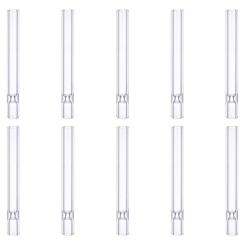 10Pcs Glass Pipe High Transparent Pipe Straight Glass Nozzle, Clear, 105x12mm, Hole: 8mm