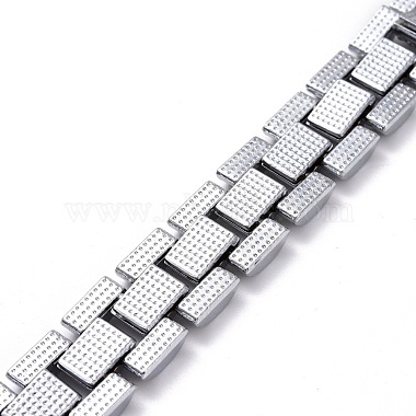 Men's Crystal Rhinestone Solid Link Chain Bracelet(BJEW-I297-02P)-3