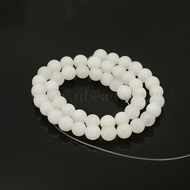 Rondes naturelle de jade blanc chapelets de perles(G-P070-01-6mm)-3