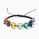 Bracelet de perles tressées sur le thème des chakras(BJEW-TA00316)-1