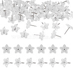 100Pcs Plastic Star Drawing Pin, with Iron Pins, Clear, 16x13.5x14mm(AJEW-TA0003-16)
