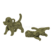 Tibetan Style Alloy Puppy Pendants, Beagle Dog Charms, Cadmium Free & Nickel Free & Lead Free, Antique Bronze, 14x16x5mm, Hole: 2mm, about 490pcs/1000g(TIBEP-Q076-065AB-NR)