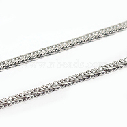 304 Stainless Steel Wheat Chains, Soldered, Stainless Steel Color, 1.5mm(CHS-L001-167)