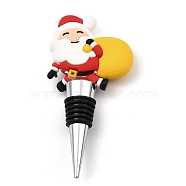 Christmas Theme Aluminium Alloy & PVC Wine Bottle Stoppers, for Winebottle, Santa Claus, 110x53.7x20mm(FIND-Q091-01F)