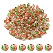 50G Transparent Crackle Acrylic Beads, Round, Light Green, 8x7.5mm, Hole: 1.8mm(CACR-YW0001-01C)
