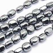 Non-magnetic Synthetic Hematite Beads Strands, Nuggets, Original Color, 9x5~7mm, Hole: 1mm, about 45pcs/strand, 15.7 inch(40cm)(G-L488-B-15)