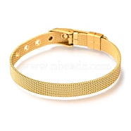 304 Stainless Steel Watch Bands, Watch Belt Fit Slide Charms, Golden Plated, 8-1/2 inch(21.5cm), 8mm(WACH-P015-02K)