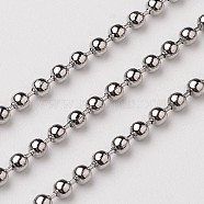 3.28 Feet 304 Stainless Steel Ball Chains, Stainless Steel Color, 1.5mm(X-CHS-A002B-1.5mm)