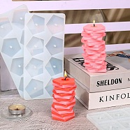 DIY Rotating Scented Candle Making Silicone Molds, Pentagon, White, 9.2x19.5x0.7cm, Hole: 4mm, Inner Diameter: 4.3x4.6cm(DIY-E055-37)