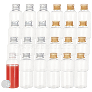 BENECREAT 24Pcs 2 Colors PET Plastic Mini Storage Bottle, Travel Bottle, for Cosmetics, Cream, Lotion, liquid, with Aluminum Screw Top Lid, Platinum & Golden, 3.5x9.5cm, Capacity: 60ml(2.03fl. oz), 12pcs/color(CON-BC0002-29)