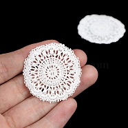 Mini Lace Flower Coaster, Micro Landscape Dollhouse Accessories, Pretending Prop Decorations, White, 40mm(PW-WG7B2E0-01)