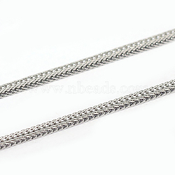 304 Stainless Steel Wheat Chains, Soldered, Stainless Steel Color, 1.5mm(CHS-L001-167)