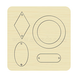 Wood Cutting Dies, with Steel, for DIY Scrapbooking/Photo Album, Decorative Embossing DIY Paper Card, Mixed Pattern, Geometric Pattern, 10x10x2.4cm(DIY-WH0169-56)