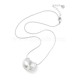 Non-Tarnish Vacuum Plating 304 Stainless Steel Snake Chain Necklaces, Pendant Necklaces, Egg, 16.38 inch(41.6cm), Pendant: 21x23mm(NJEW-C045-06D-P)