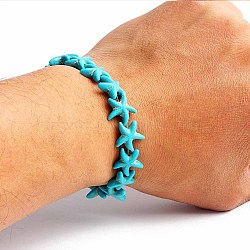 Turquoise Bracelet with Elastic Rope Bracelet, Male and Female Lovers Best Friend(DZ7554-3)
