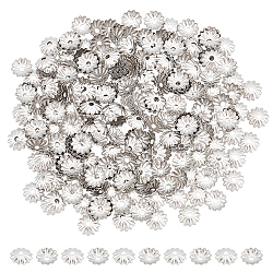 300Pcs Flower 304 Stainless Steel Bead Caps, Multi-Petal, Stainless Steel Color, 6x1mm, Hole: 1mm(STAS-UN0035-14)