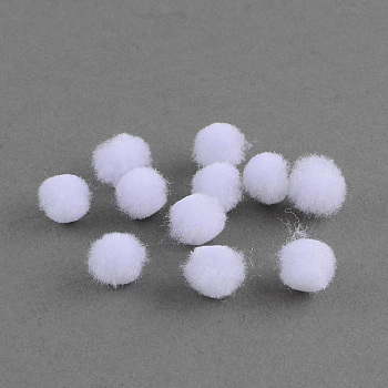 DIY Doll Craft Pom Pom Yarn Pom Pom Balls, White, 12mm, about 1000pcs/bag