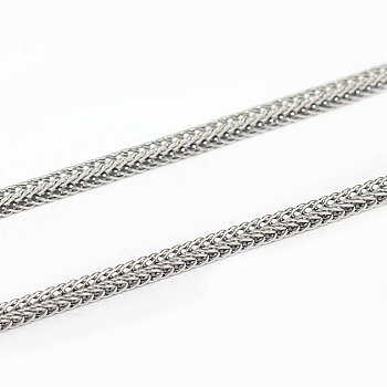 304 Stainless Steel Wheat Chains, Soldered, Stainless Steel Color, 1.5mm