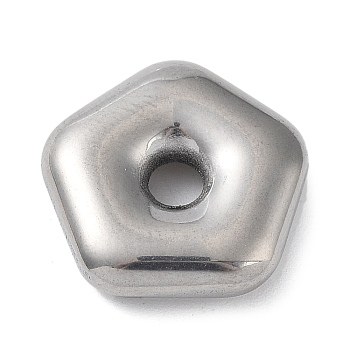 304 Stainless Steel Spacer Beads, Pentagram, Stainless Steel Color, 17.5x18x4.5mm, Hole: 3.5mm