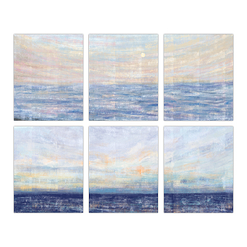 Chemical Fiber Oil Canvas Hanging Painting, Home Wall Decoration, Rectangle, Ocean Themed Pattern, 25x20cm, 1pc/style, 6 style, 6pcs/set