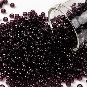 TOHO Round Seed Beads, Japanese Seed Beads, (6C) Transparent Amethyst, 8/0, 3mm, Hole: 1mm, about 1111pcs/50g