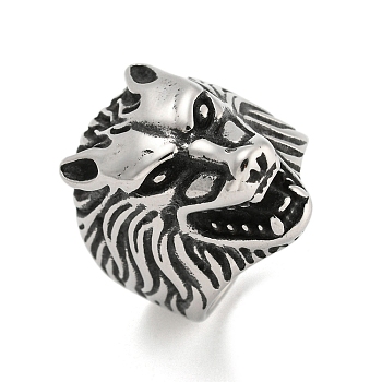 304 Stainless Steel Ring, Lion, Inner Diameter: 19mm