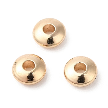 Brass Beads, Cadmium Free & Lead Free, Rondelle, Long-Lasting Plated, Light Gold, 5x2mm, Hole: 1.6mm