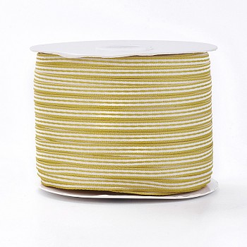 Nylon Ribbon, Stripe Pattern, For Jewelry Making, Goldenrod, 3/16 inch(5mm), 200yards/roll(182.88m/roll)