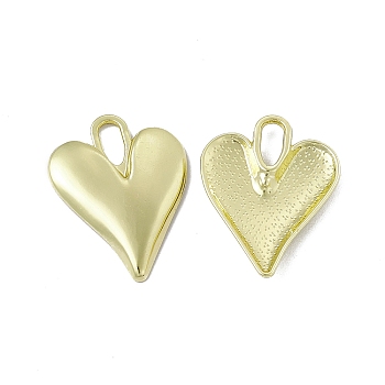 Alloy Pendants, Heart Charm, Light Gold, 34.5x25.5x3.5mm, Hole: 9x4mm