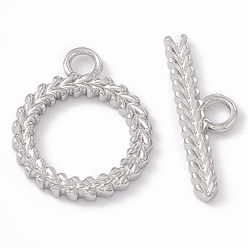 304 Stainless Steel Toggle Clasps, Ring, Stainless Steel Color, Ring: 18x15x1.5mm, Hole: 2.5mm, 9.5mm inner diameter, Bar: 6x20x1.5mm, hole: 2.5mm