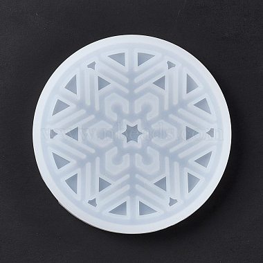 Moules en silicone de tapis de tasse de motif de flocon de neige de noël bricolage(DIY-E055-17)-4